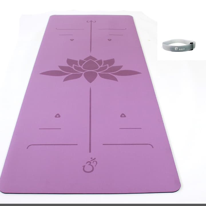 蓮花模様 滑り止め加工 天然ゴム厚手ヨガマット
