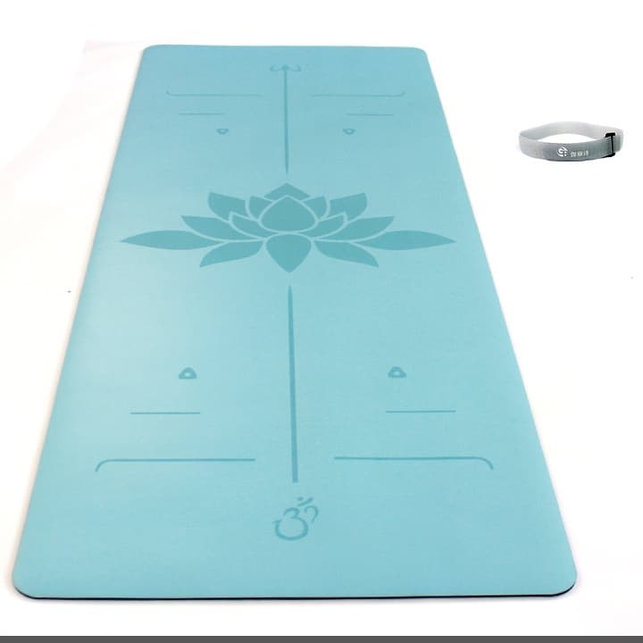 蓮花模様 滑り止め加工 天然ゴム厚手ヨガマット