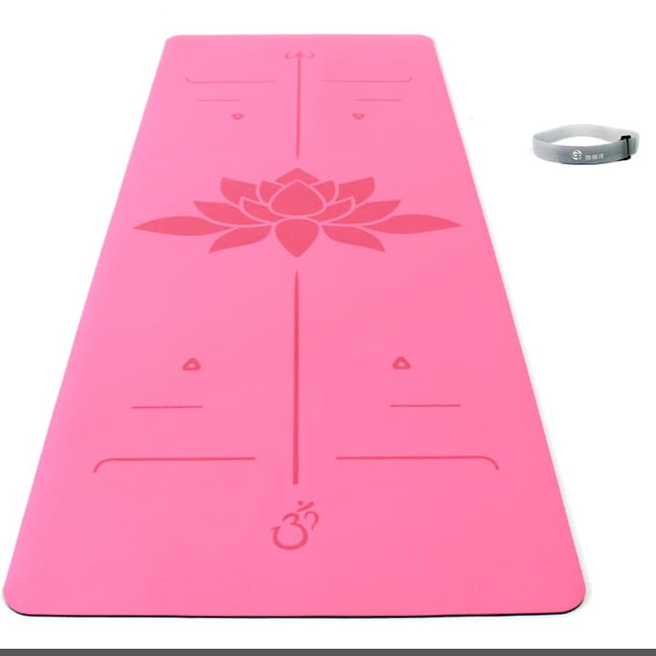 蓮花模様 滑り止め加工 天然ゴム厚手ヨガマット